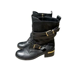 Vince Camuto Black Combat & Moto Boots